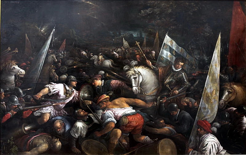80-Scena di battaglia Carlo VIII riceve la corona di Napoli